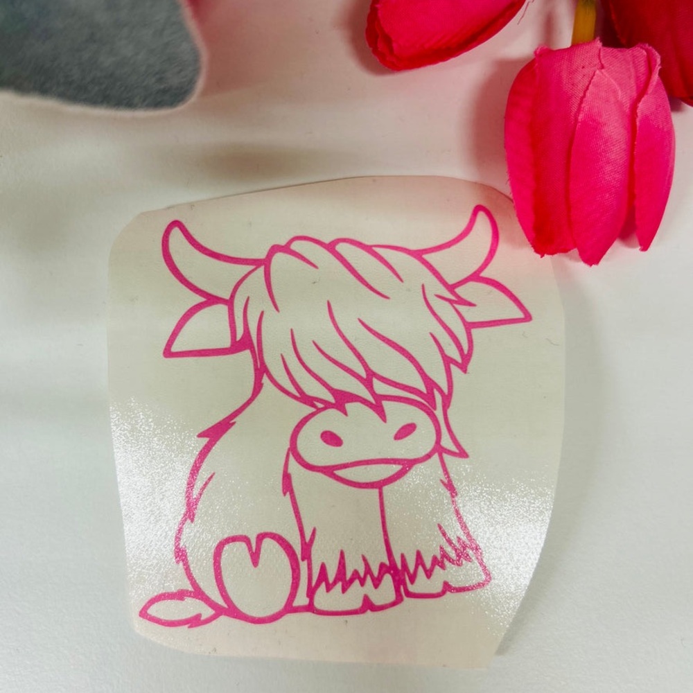 Cute Pink Highland Cow Sticker